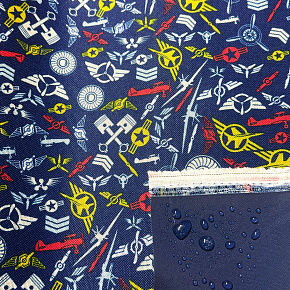 Nepromokavá látka Kodura PVC zátěr 600D, 360 g/m², šíře 150 cm, oceán na modrém