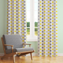 Children's cotton fabric 100% cotton, 125 g/m², width 160 cm, gray and yellow stars on white