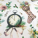 Tissus en coton de Noël au mètre, 160 cm motif Noël blanche