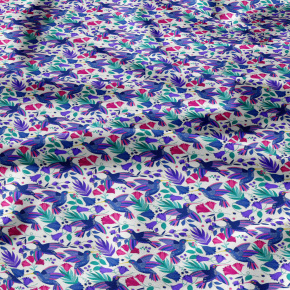 Cotton fabrics, by the meter. Birds Spring on White