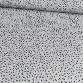 Dekorační dětská bavlněná látka vzor mini kytičky granátové na bílém