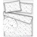 Dětská dekorační bavlněná látka vzor hvězdy šedé na bílém 