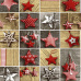 Vánoční bavlněná dekorační látka, metráž 160 cm, vzor 11 barva červená