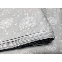 Tissu coton au métre imprimé Pamela blanche sur gris