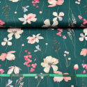 Tkanina bawełniana wzór Kwiaty na Zielonym