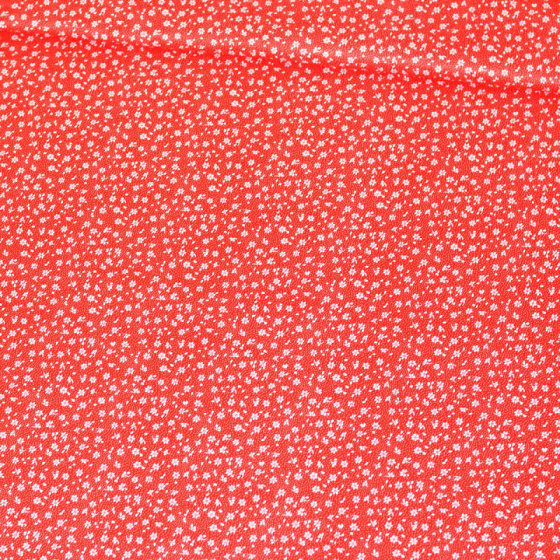 Dekorační dětská bavlněná látka vzor mini kytičky na červeném