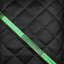Ekoskóra kolor Czarny pikowana Zieloną nicią