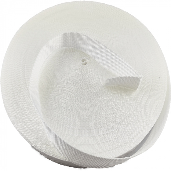 Polypropylénový kabelkový popruh 40 mm  bílý (balení 50 m)