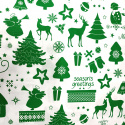 Vánoční látka, metráž 160 cm, vzor zelený na bílém